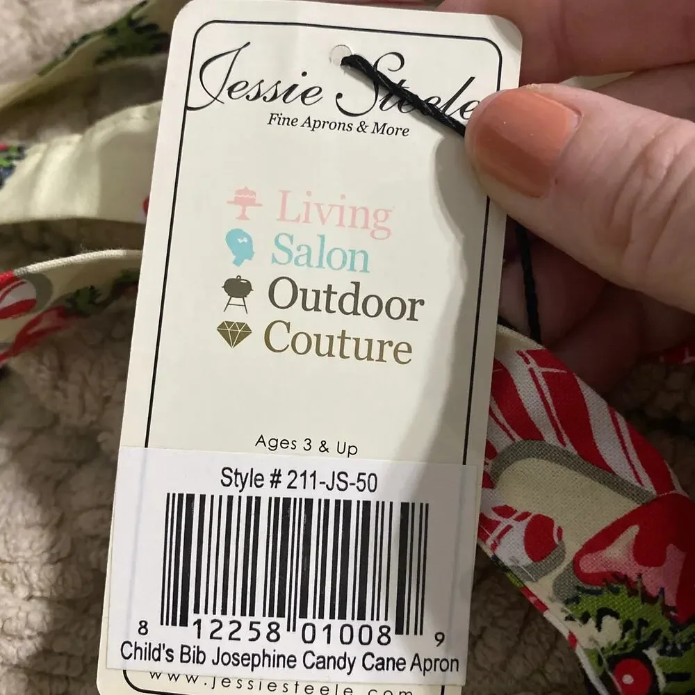 Child’s Christmas Jessie Steele Josephine apron candy canes (2 available)